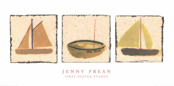 Three Boats by Jenny Frean - 20 X 40 Inches (Art Print)