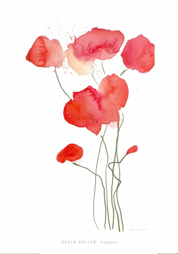 Poppies by Oskar Koller - 20 X 28 Inches (Art Print)