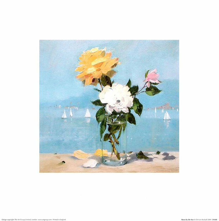 Roses by the Sea by Chrissie Birchall - 15 X 15" - Fine Art Poster.