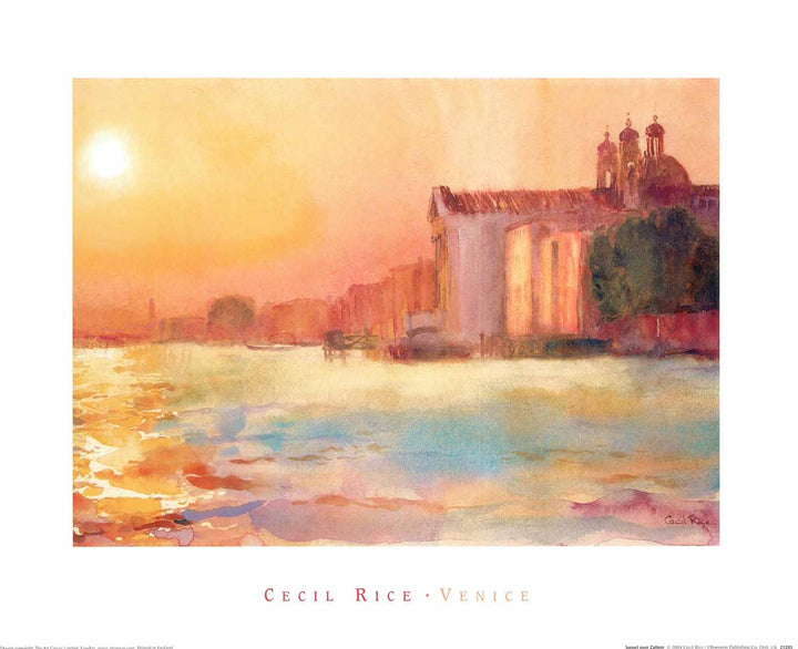 Sunset over Zattere by Cecil Rice - 16 X 20" - Fine Art Poster.