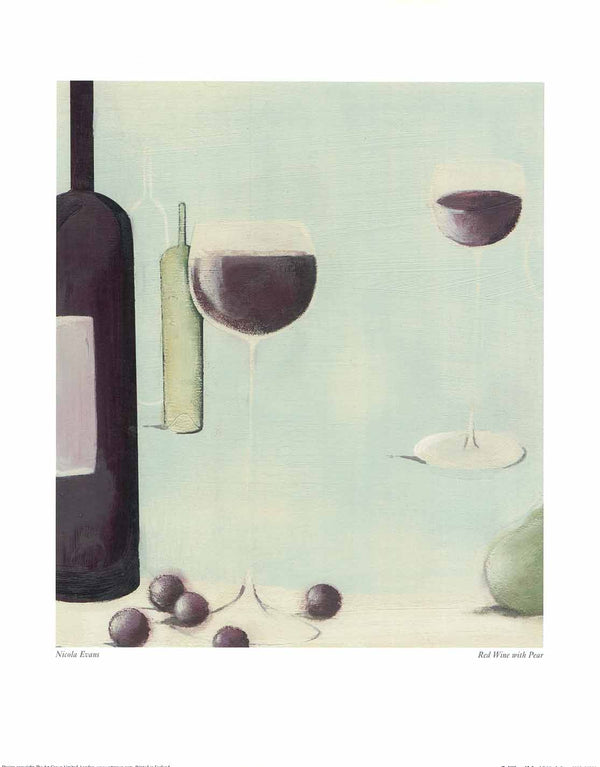 Red Wine with Pear by NIcola Evans - 16 X 20" - Fine Art Poster.