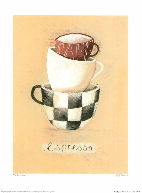 Café Espresso by Nicola Evans - 12 X 16" - Fine Art Poster.
