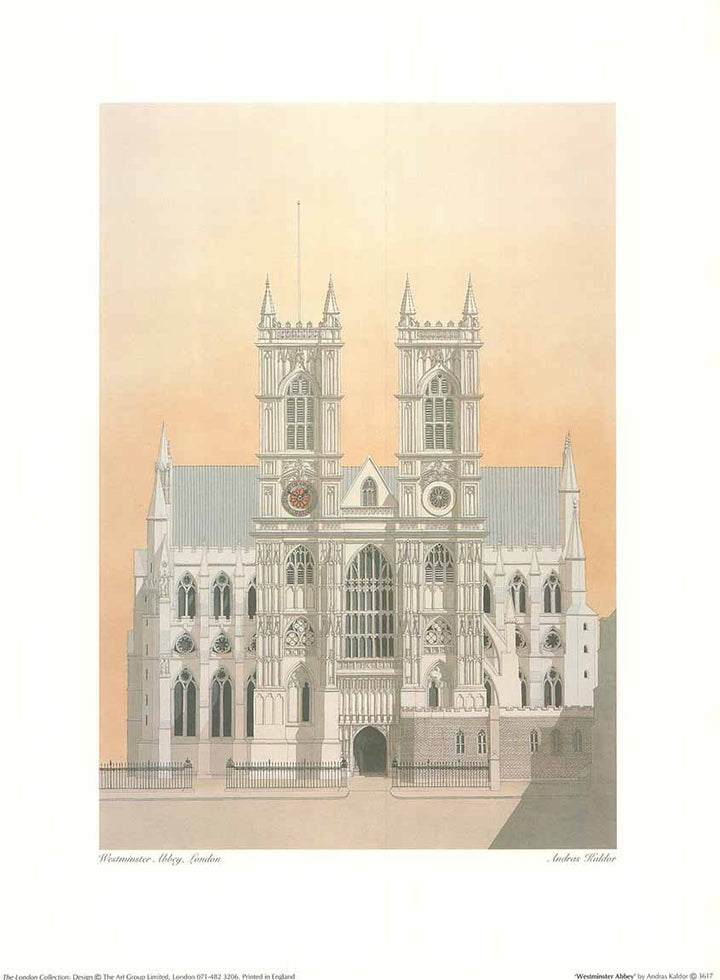 Westminster Abbey by Andras Kaldor - 12 X 16" - Fine Art Poster.