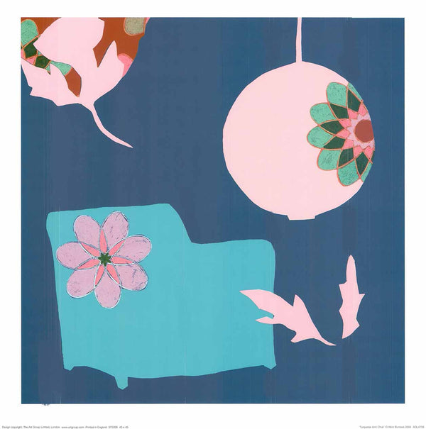 Fauteuil turquoise par Alice Burrows - 18 X 18" - Affiches d'art.