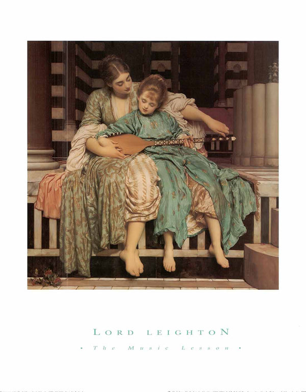 The Music Lesson by Frederic, Lord Leighton - 16 X 20" - Fine Art Posters.