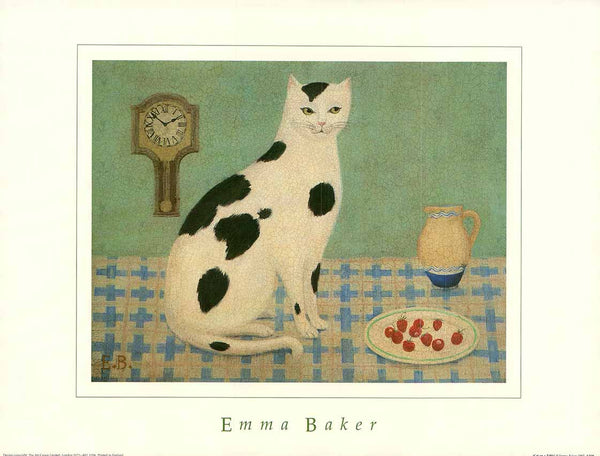 Chat sur une table par Emma Baker - 12 X 16" - Affiches d'art.
