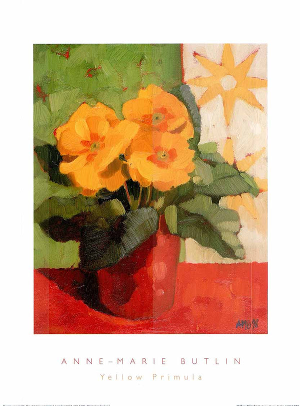 Yellow Primula by Anne-Marie Butlin - 12 X 16 Inches (Art Print)