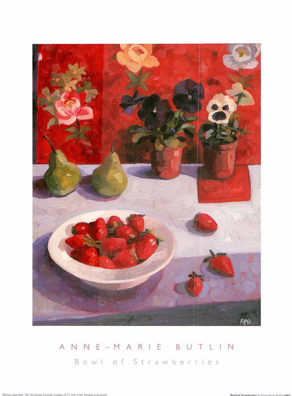 Bowl of Strawberries by Anne-Marie Butlin - 12 X 16 Inches (Art Print)