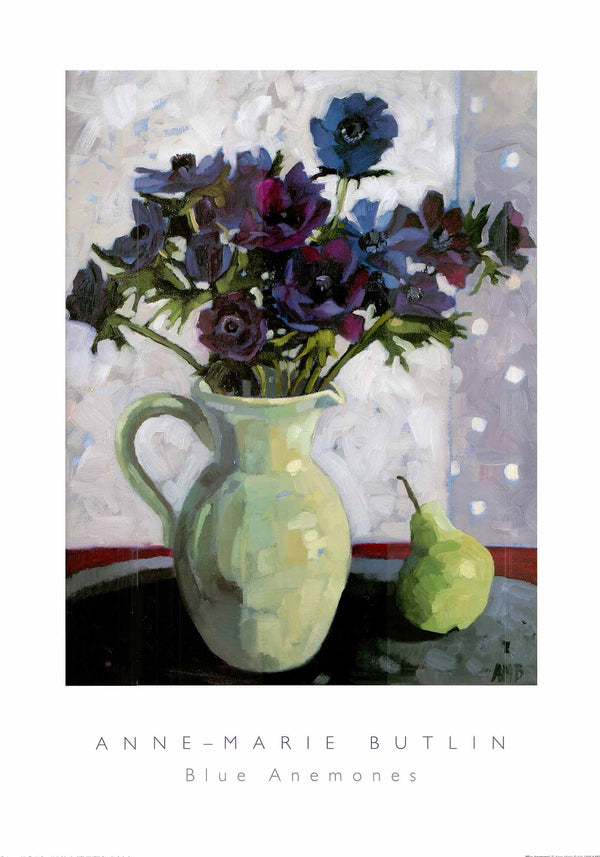 Blue Anemones by Anne-Marie Butlin - 20 X 28 Inches (Art Print)