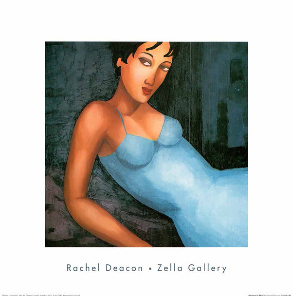 Woman in Blue by Rachel Deacon - 16 X 16 Inches (Art Print)