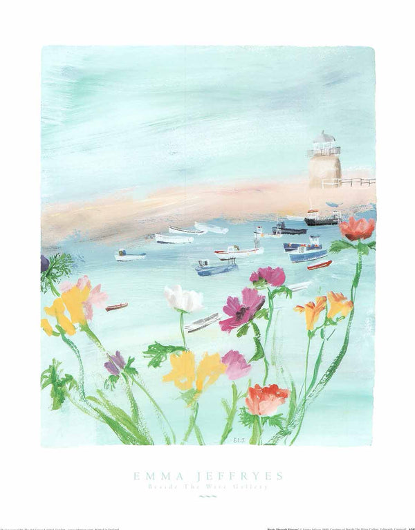 Boats Through Flowers by Emma Jeffryes - 16 X 20" - Fine Art Posters.