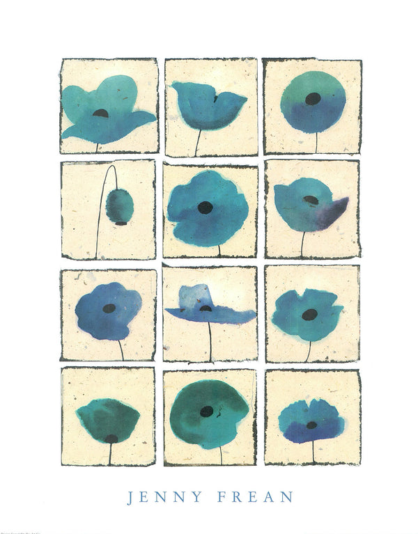 Coquelicots bleus de Jenny Frean - 16 X 20" - Affiches d'art.