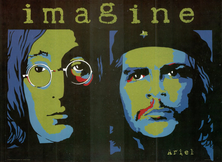 Imagine (Che Guevara & John Lennon) by De Ariel - 19 X 26" - Fine Art Poster.