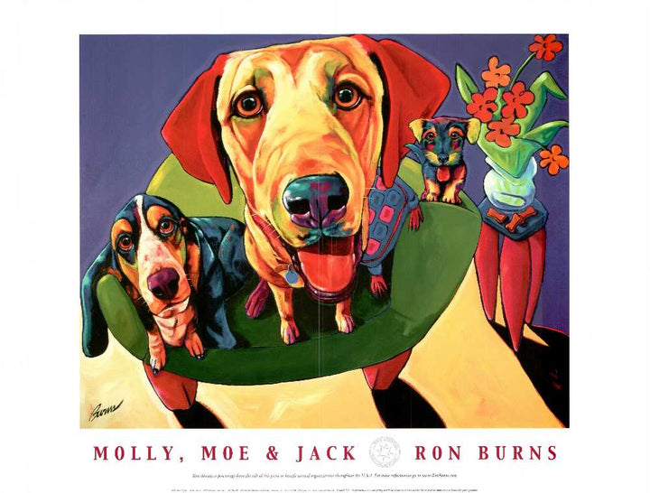 Molly, Moe & Jack by Ron Burns - 18 X 24" - Fine Art Poster.