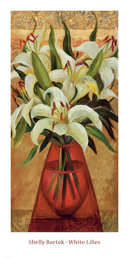 White Lilies by Shelly Bartek - 12 X 24" (Poster)