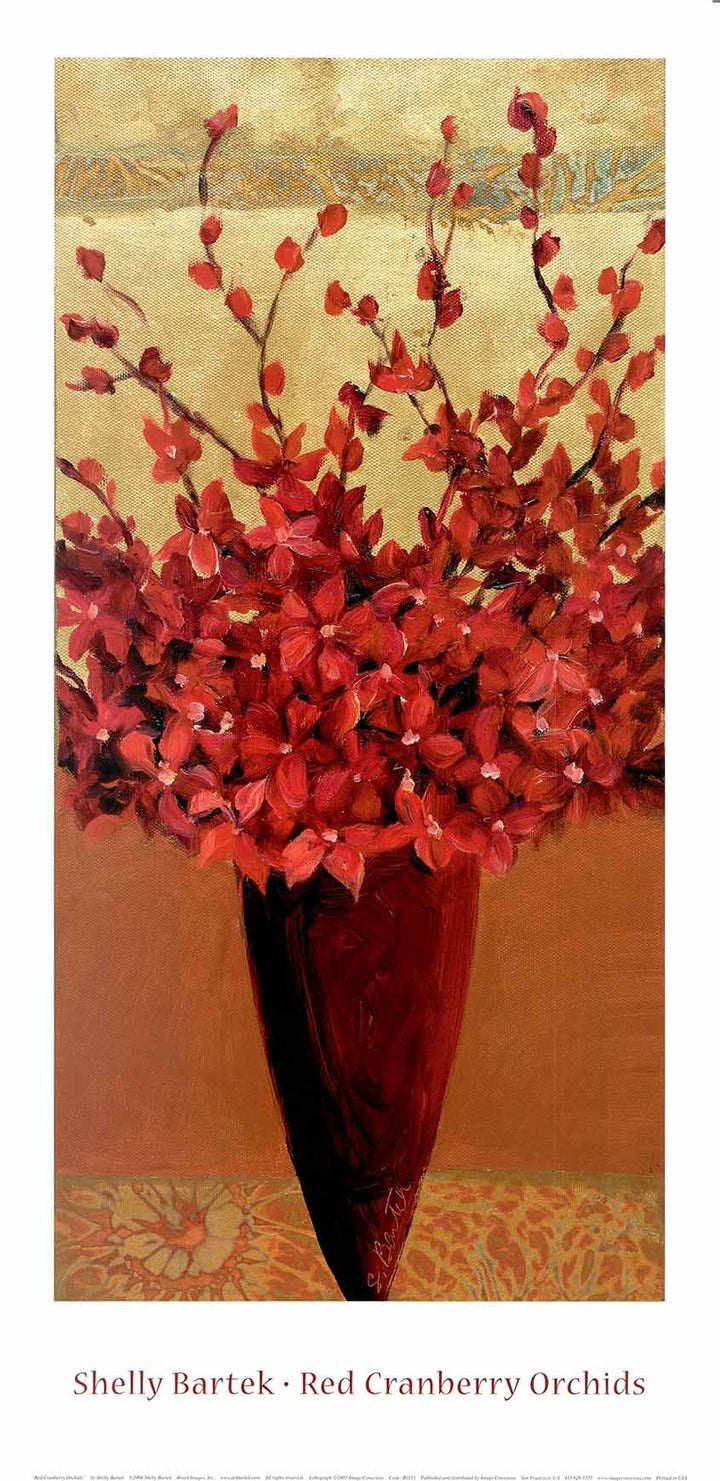 Red Cranberry Orchids by Shelly Bartek - 12 X 24 Inches (Poster)