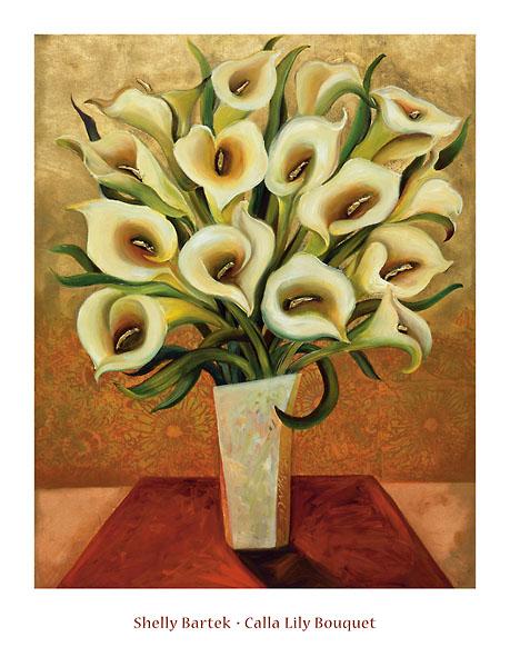 Calla Lily Bouquet by Shelly Bartek - 26 X 34" - Fine Art Poster.