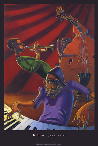 Jazz Trio by Justin Bua - 24 X 36" - Fine Art Poster.