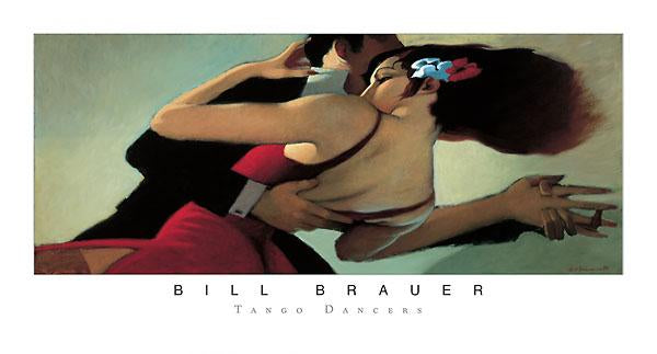 Tango Dancers by Bill Brauer - 12 X 20" - Fine Art Poster.