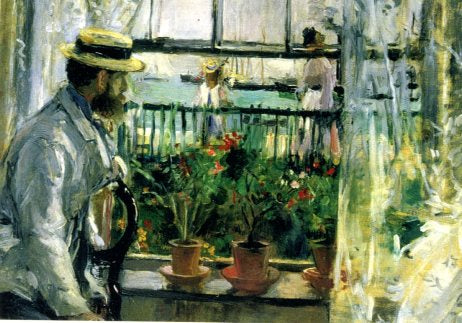 Egene Manet at the Isle of Wight, 1875 by Berthe Morisot - 5X7" (Greeting Card)