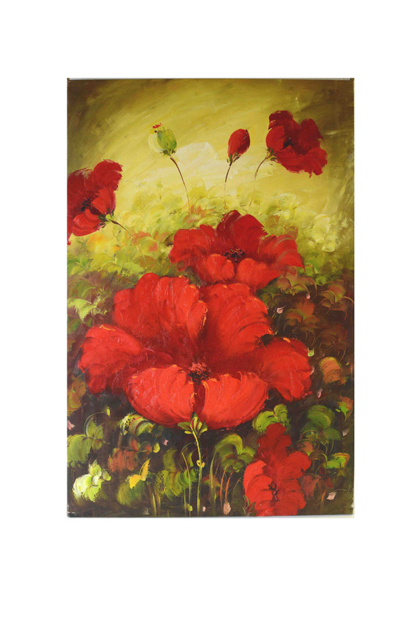 Red Poppies - (Oil Painting on Canvas-Ready to Hang)