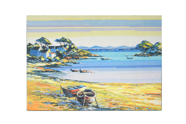 Coucher de Soleil en Bretagne by Kerfily - 20 X 27 Inches (Canvas Ready to Hang)