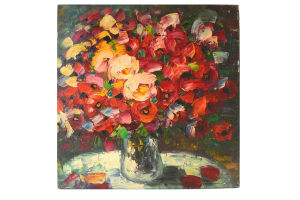 Floral II - (Peinture à l'huile sur toile tendue prête à accrocher)
