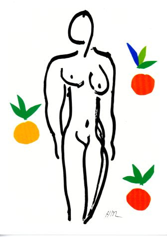 Nude with Oranges, 1953 by Henri Matisse - 5 X 7 Inches (Greeting Card)