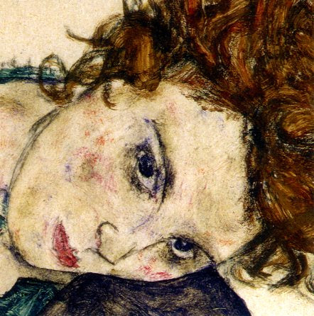 The Artist's Wife (detail), 1917 by Egon Schiele - 6 X 6 Inches (Greeting Card)