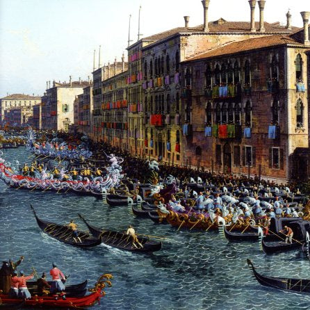 Aregatta on the Grand Canal, 1740 (detail) by Canaletto - 6 X 6 Inches (Greeting Card)