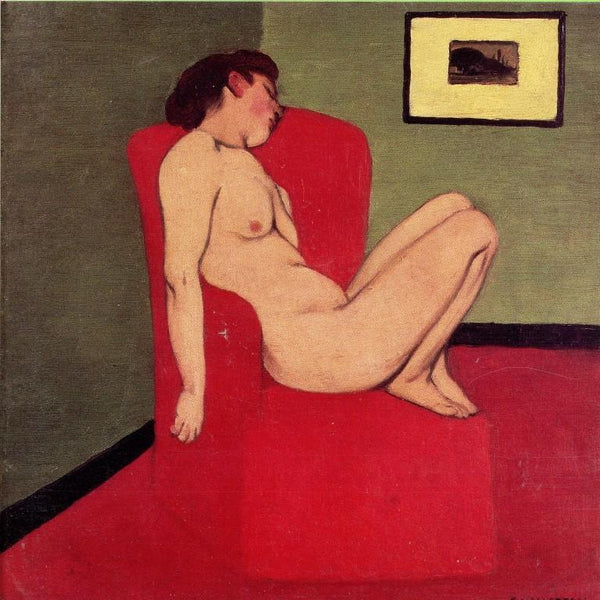 Seated Female Nude, 1897 by Félix Vallotton - 6 X 6" (Greeting Card)