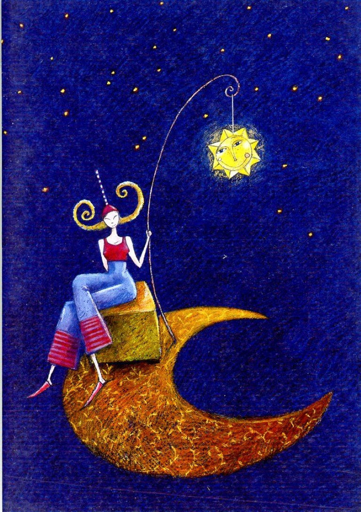 Space Girl by Gaelle Boissonnard - 5 X 7 Inches (Greeting Card)