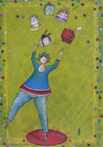 The Juggler by Gaelle Boissonnard - 5 X 7 Inches (Greeting Card)