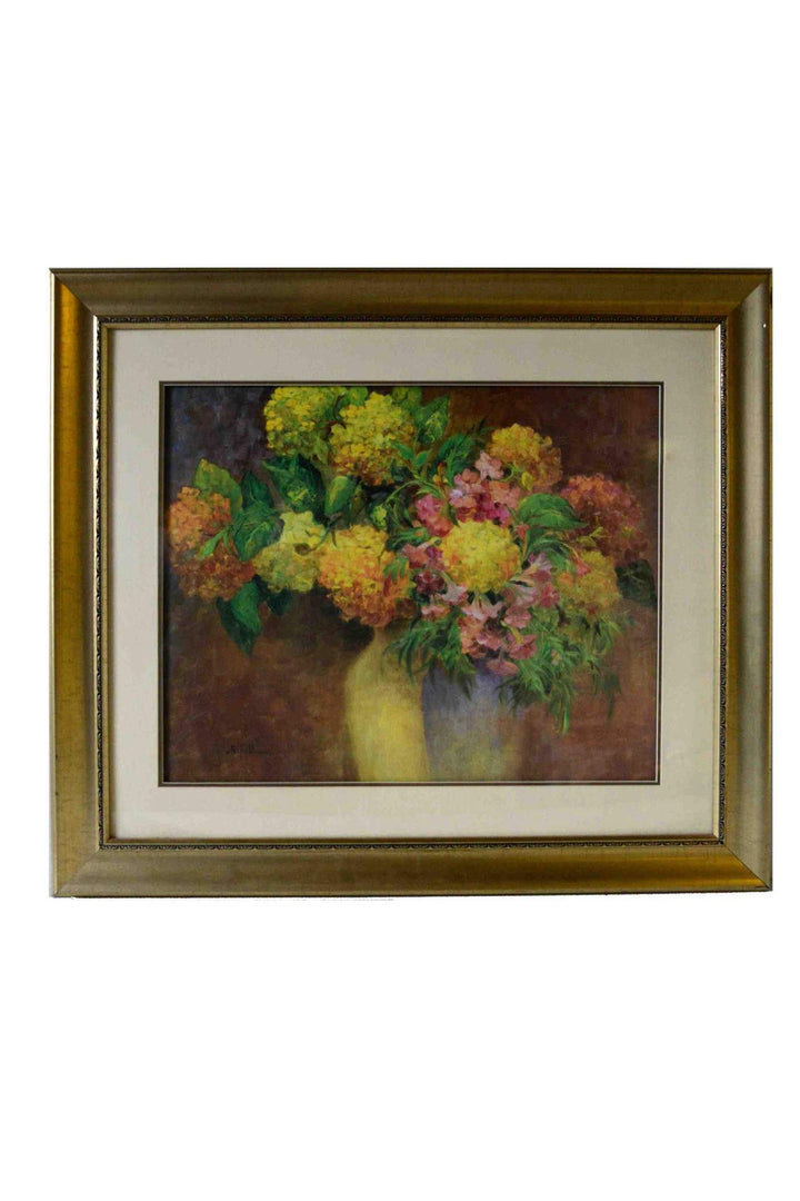 Flowers & Dreams by J. Ripoll - (Art Print with Frame, Matte & Glass Ready to Hang) - 23 X 27" - Fine Art Poster.
