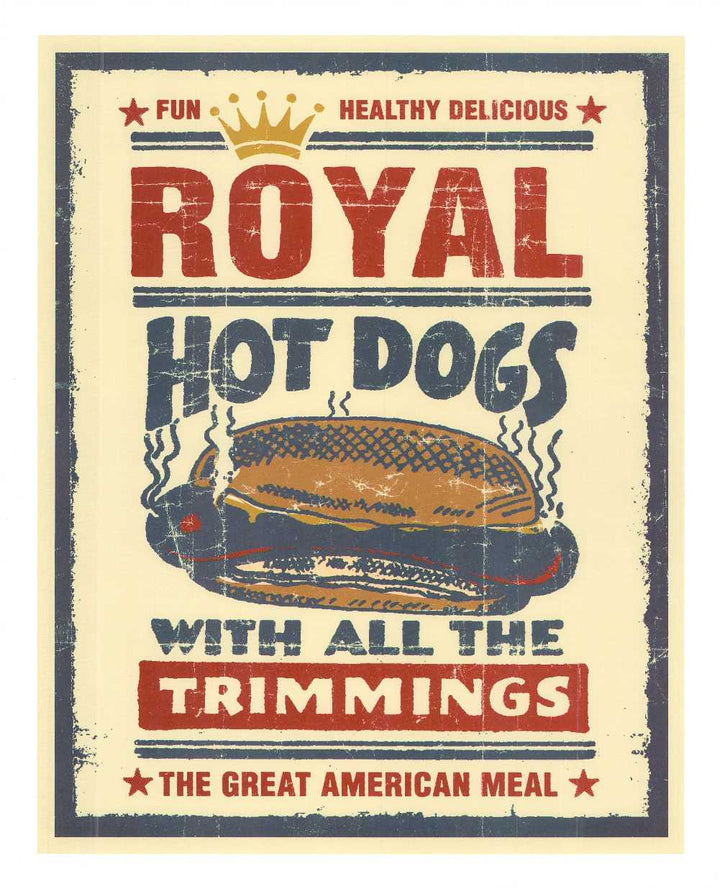 Royal Hot Dogs by Joe Giannakopoulos - 18 X 22" - Fine Art Poster.