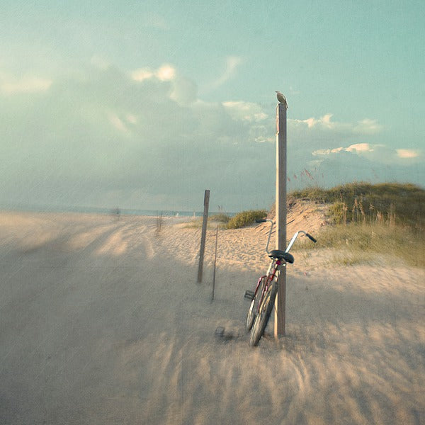 Biking on Ocracoke by Dawn D. Hanna - 26 X 26" - Fine Art Poster.