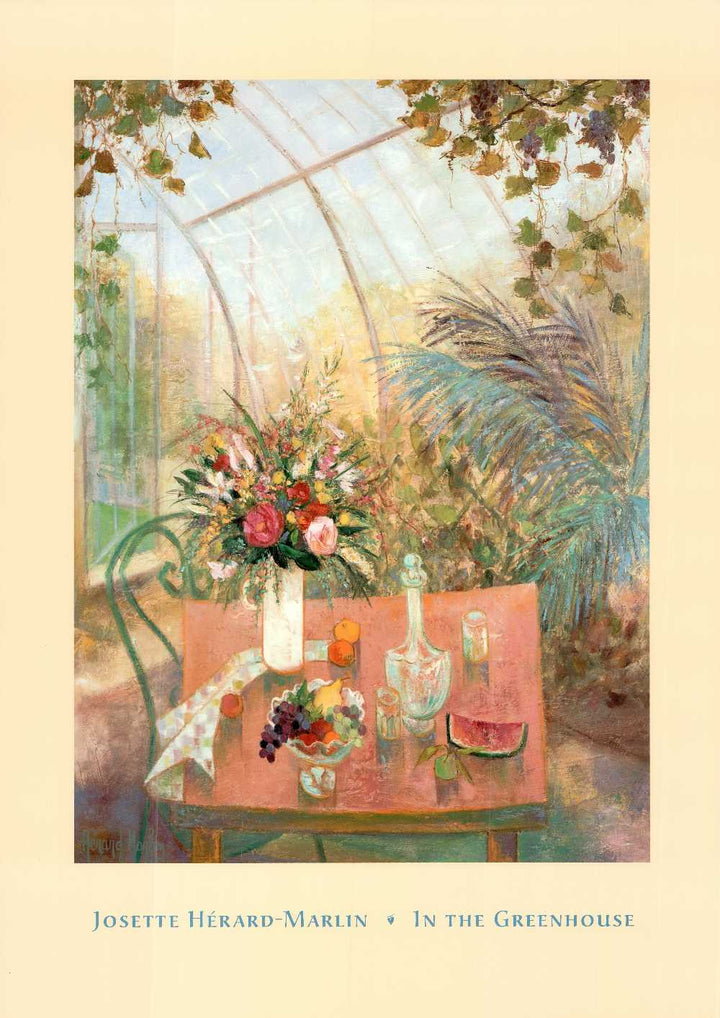 In the Greenhouse by Josette Hérard-Marlin - 26 X 36" - Fine Art Poster.