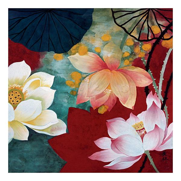 Lotus Dream I by Hong Mi Lim - 22 X 22" - Fine Art Poster.