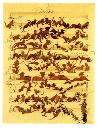 The Symphony of the Catt, 1868 by Moritz Von Schwind - 5 X 7 Inches (Greeting Card)