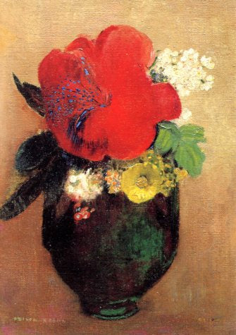 The Red Poppy, 1906 by Odilon Redon - 5 X 7 Inches (Greeting Card)