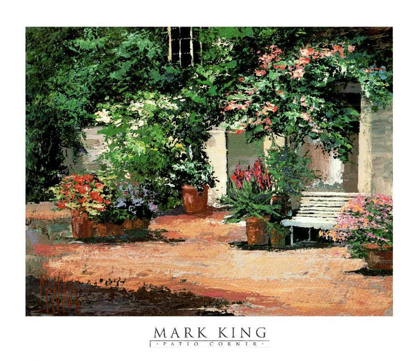 Patio Corner by Mark King - 28 X 32" - Fine Art Poster.