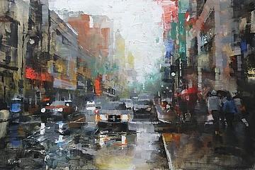 Montreal Rain by Mark Lague - 24 X 36" - Fine Art Poster.
