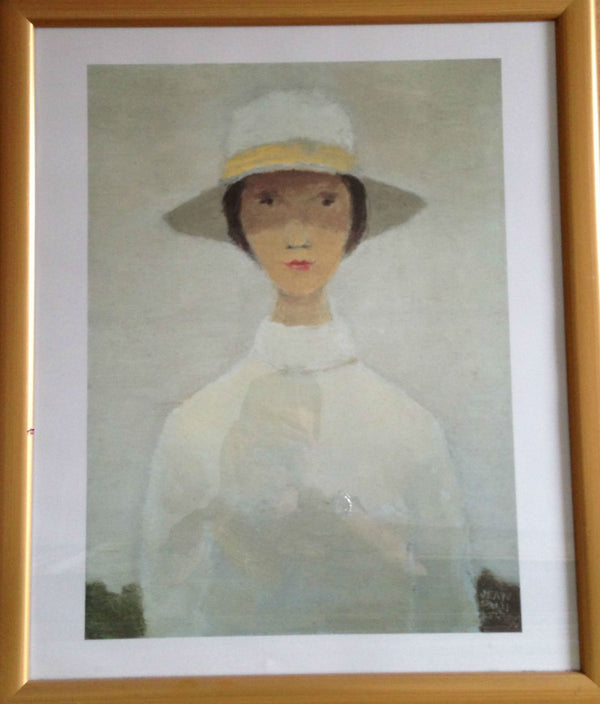 La Femme au Chapeau Blanc by Jean-Paul Lemieux - 20 X 24" (Framed Ready to Hang)