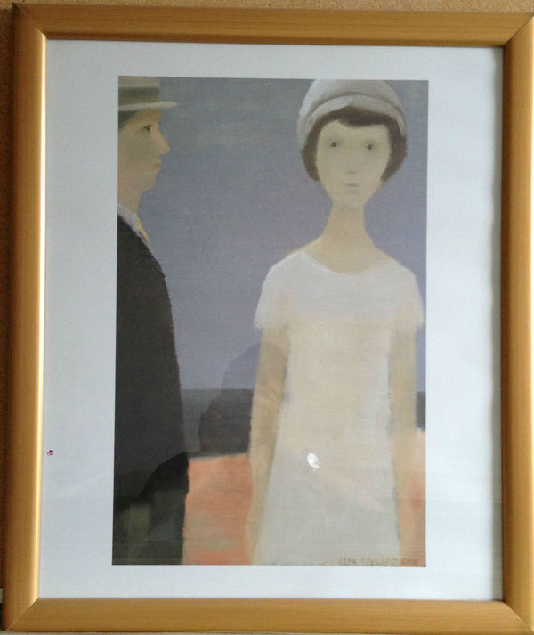 The Couple by Jean-Paul Lemieux - 20 X 24 Inches (Framed Ready to Hang)