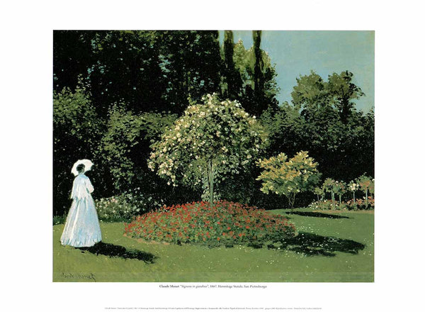 Lady in the Garden, 1867 by Claude Monet - 12 X 16" (Poster)