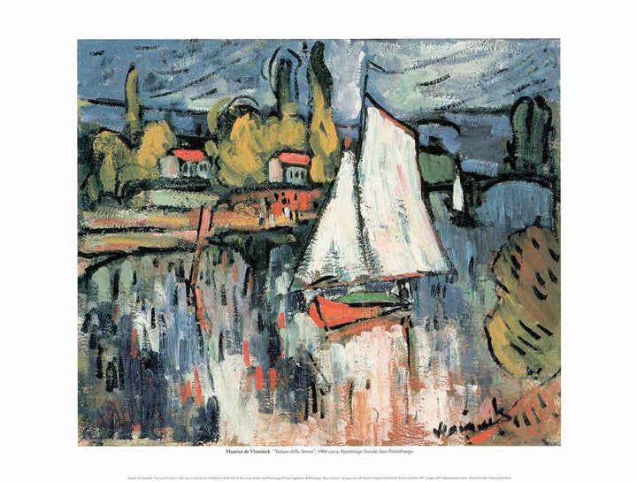 View of the Seine, 1905 by Maurice de Vlaminck- 12 X 16 Inches - Fine Art Poster.