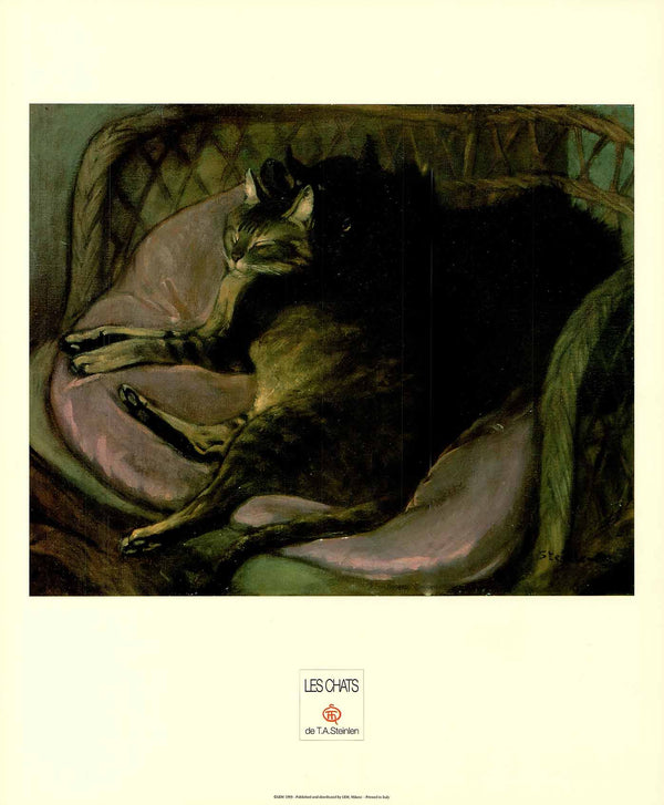 Cat Stretched out on Sofa, 1888 by Steinlen - 20 X 24 Inches (Poster)