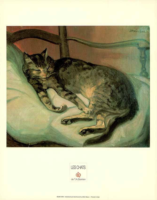 Cat Lying Down II, 1898 by Steinlen - 20 X 24 Inches (Poster)