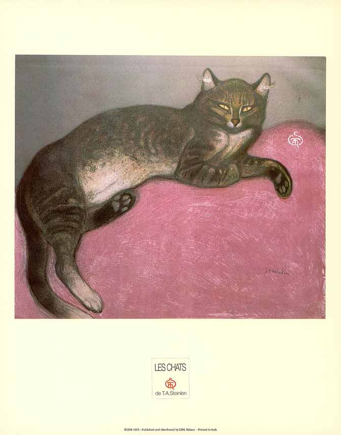 Cat Stretched out, 1909 by Steinlen - 10 X 12 Inches (Poster)
