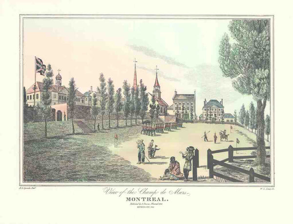 View of the Champ de Mars. Montréal 1830 by Robert Auchmuty Sproule - 13 X 17 Inches (Art Print)